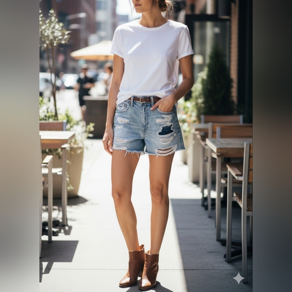 Lucky Brand Pants - Ladies LUCKY BRAND Distressed Jean Shorts - Size 2/26 - EUC